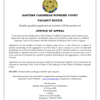 Eastern Caribbean Supreme Court - Justice of Appeal